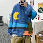 Graffiti Letter Lucky me i see Ghosts Hoodie Blue