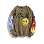 Kanye West Lucky Me I See Ghosts Sweatshirts Dark Brown